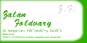 zalan foldvary business card